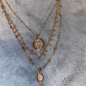 gold cubic zirconia evil eye necklace